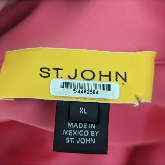 Women's St. John Pink Coral Blazer XL Small Flaw - Picture 8 of 8